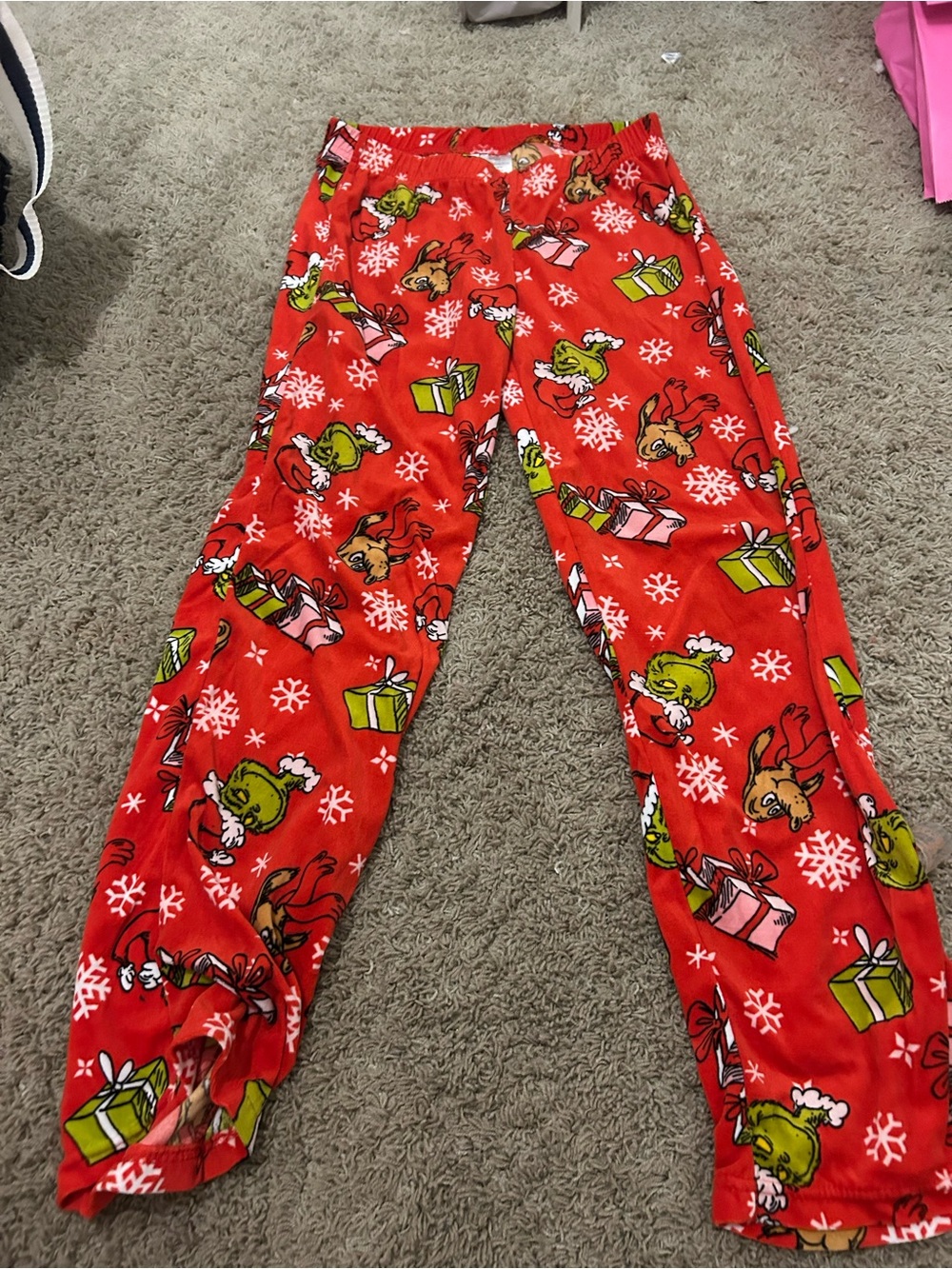 Target Red Grinch Print Kids Pajama Joggers
